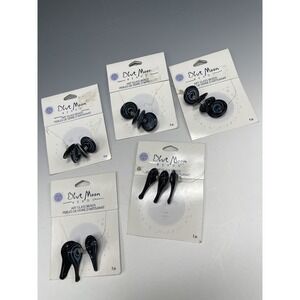 LOT Blue‎ Moon Art Glass Beads 2007 Disc Dagger White Black Blue C4